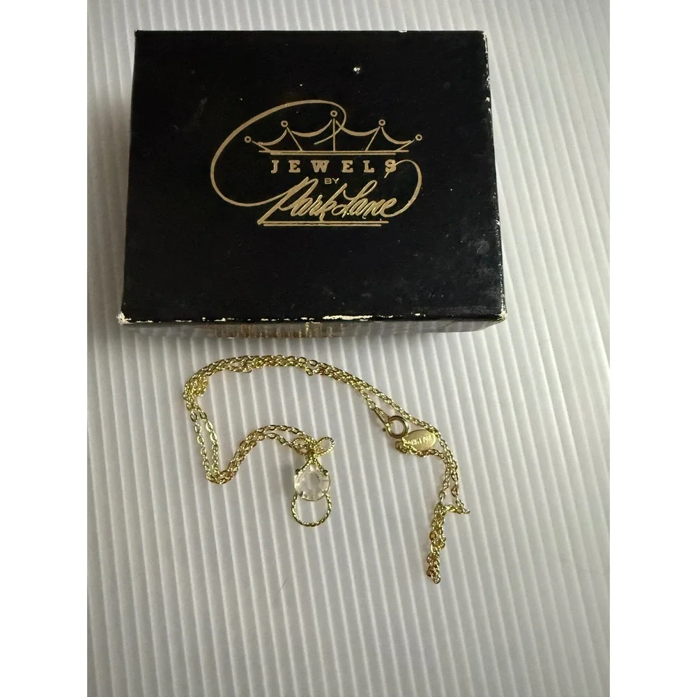 Park Lane Pendant Necklace CHILD Gold Excellent Vintage Crystal Bow Detail